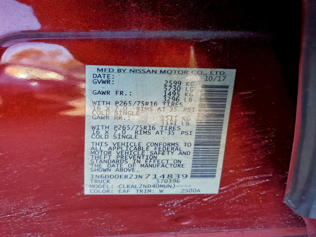 Nissan Frontier S Image 8