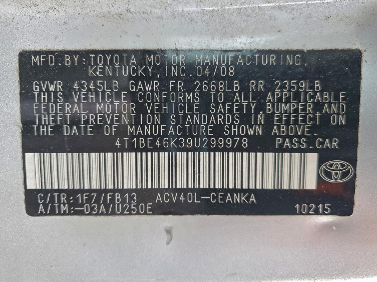 Toyota Camry Base Image 6